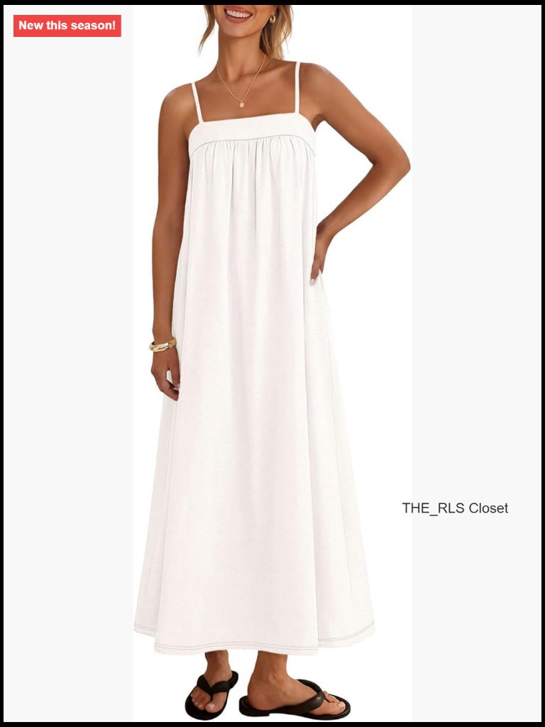 Linen Blend Maxi Dress Spaghetti Strap Backless Swing Silhouette